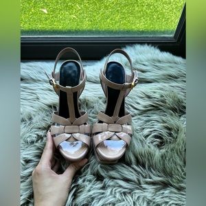 SAINT LAURENT
Patent Leather Tribute Leather Platform